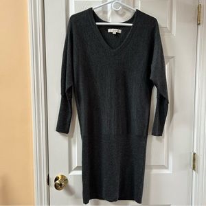 LOFT Thin V-neck Sweater Mini Dress Tunic Size Medium Petite MP